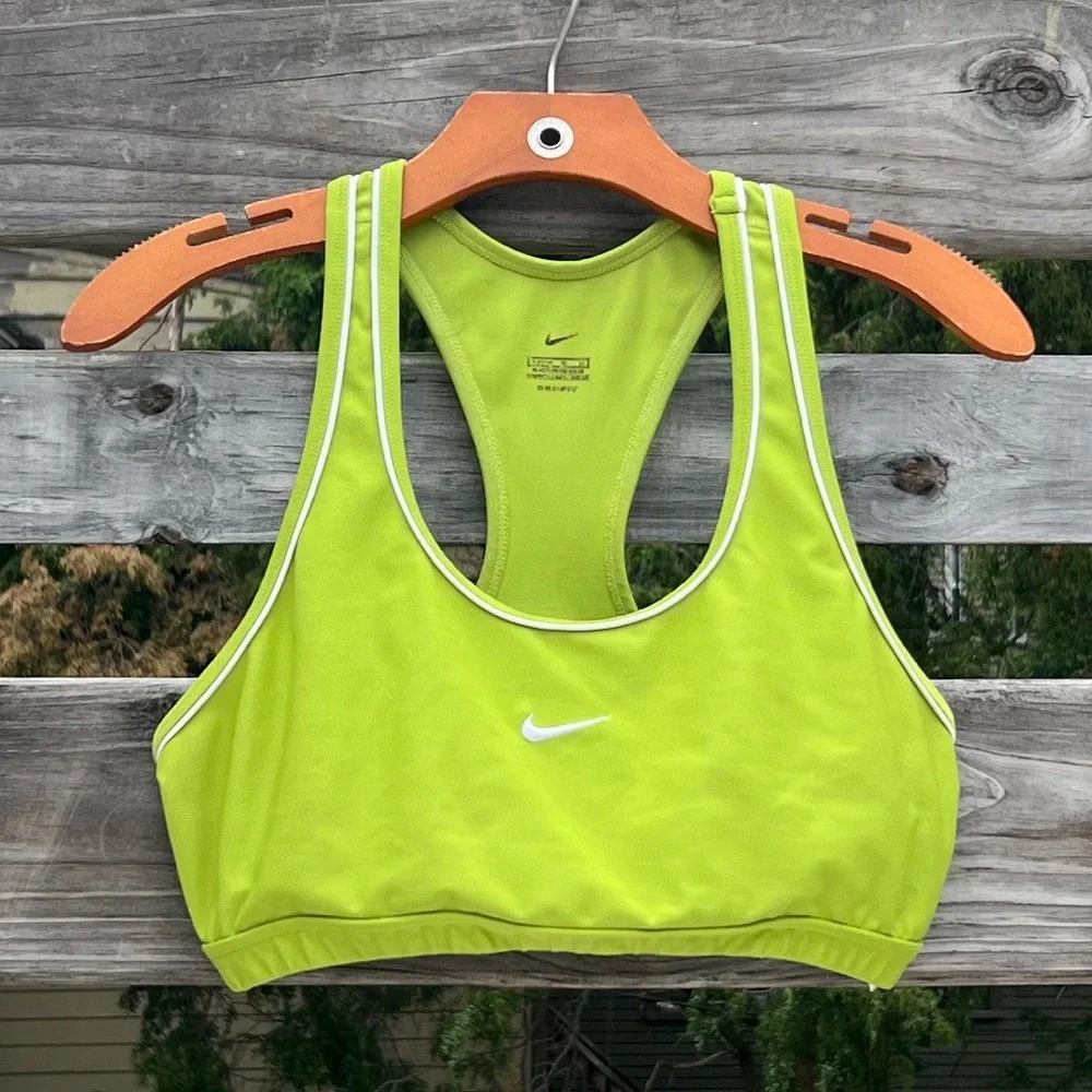 Nike Lime Green Sports Bra Size Large